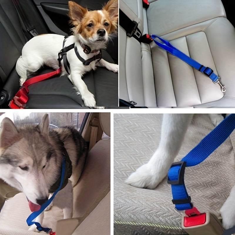 Retractable Dog Seat Belt for Safe Car Travel - Adjustable, Comfortable Harness and Leash - Ideal for Securing Pets on the Move