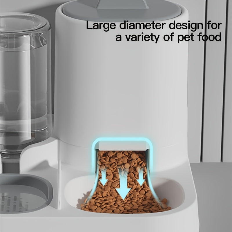 New 1pc Cat Two-in-One Automatic Feeder and Waterer, Pet Bowl Dog Basin Universal Pet Supplies
