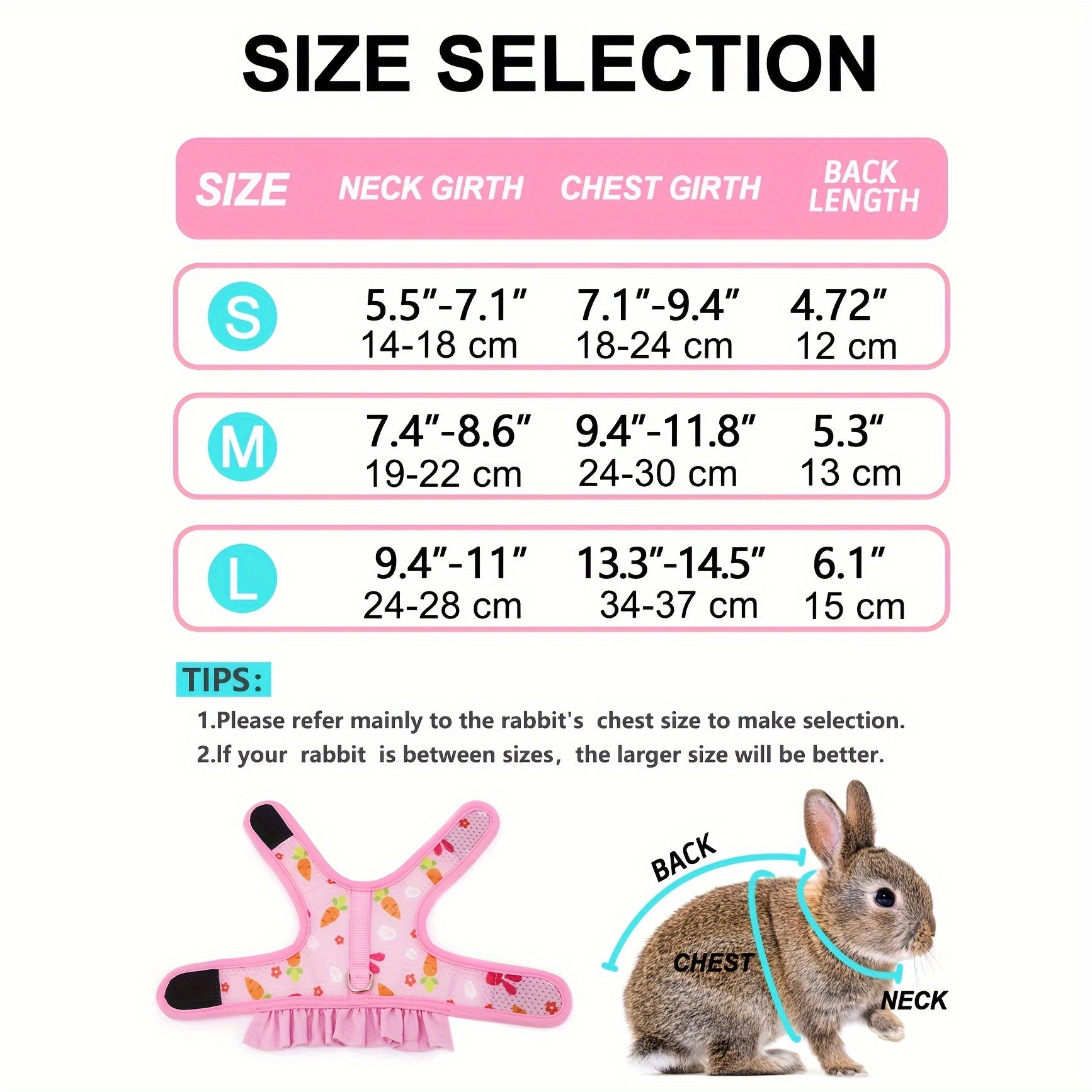 1pc Rabbit Chest Harness, Bunny Traction Rope, Small Pet Harness, Rabbit Vest