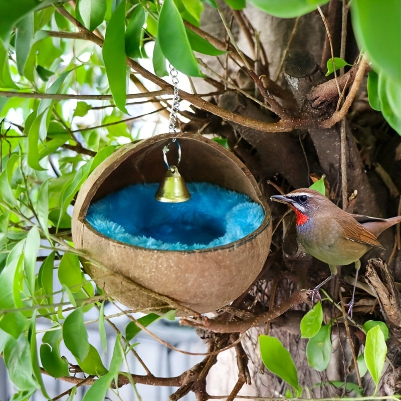 Natural Coconut Shell Bird Nest House