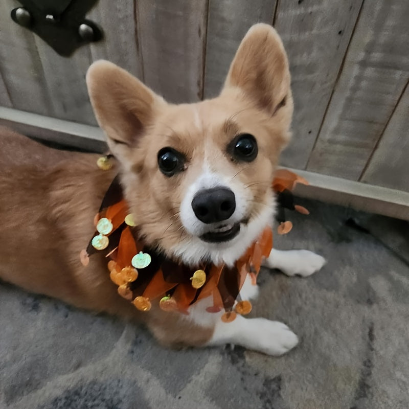 Festive Pet Collar for Dogs & Cats - Elastic, Polyester Holiday Accessory for Christmas, Halloween, St. Patrick's Day, Easter, 4th of July Celebrations