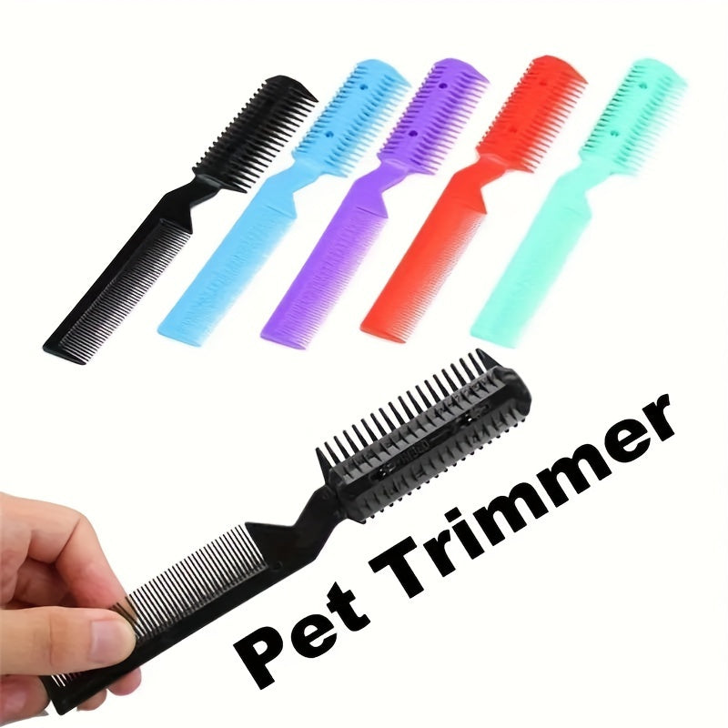 1Pc Dual-Head Pet Grooming Comb - Effortless Hair Removal & Trimming - Safe Razor Blades for Dogs & Cats - Premium Cleaning Beauty Tool for Professional Hairdressing