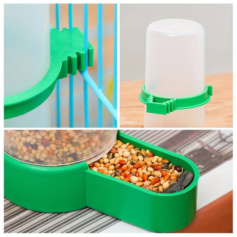 Two-Pack Bird Feeder, Automatic Feeder for Parrots, Birdcage Waterer, Waterer for Small and Medium Parrots