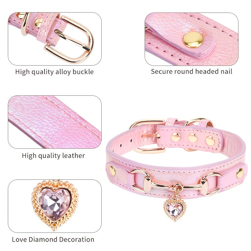CP567 Love Heart Diamond Pet Collar