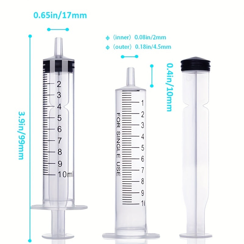 5-Pack 0.34oz/cc Plastic Syringe with 18g Needle - Perfect for Measuring Liquids, Feeding Pets, and More!