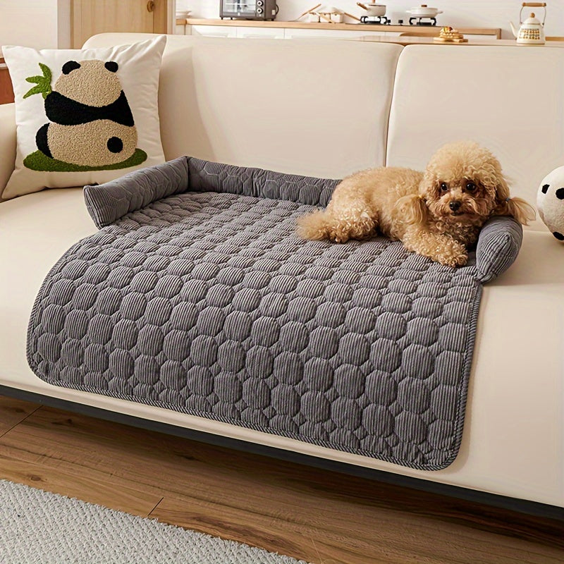 Luxurious Plush Pet Bed for Dogs & Cats - Non-Slip, Scratch-Resistant Sofa Nest with Polyester Fill - Ideal for Small to Medium Breeds