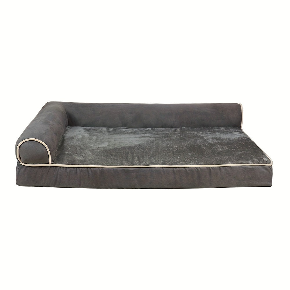 Memory Foam Orthopedic Dog Bed For Medium Dogs, Waterproof Medium Dog Beds With Washable Removable Cover, Dog Sofa Bed, L Shaped Pet Bed With Waterproof Lining And Nonskid Bottom