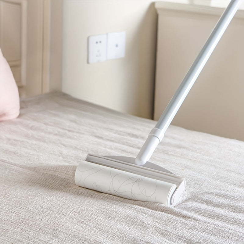 Long Bar Handle Sticky Hair Maker - 9.45inch/7.48inch Diagonal Tear Design Pet Hair Removal Roller for Sofa Carpet Dust Cleaning with Sticky Tearable Paper Brush