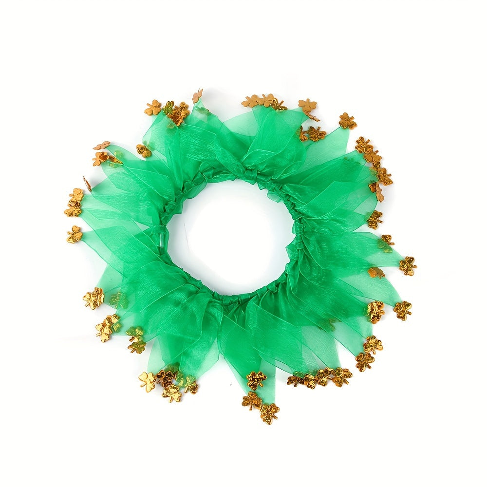 Festive Pet Collar for Dogs & Cats - Elastic, Polyester Holiday Accessory for Christmas, Halloween, St. Patrick's Day, Easter, 4th of July Celebrations