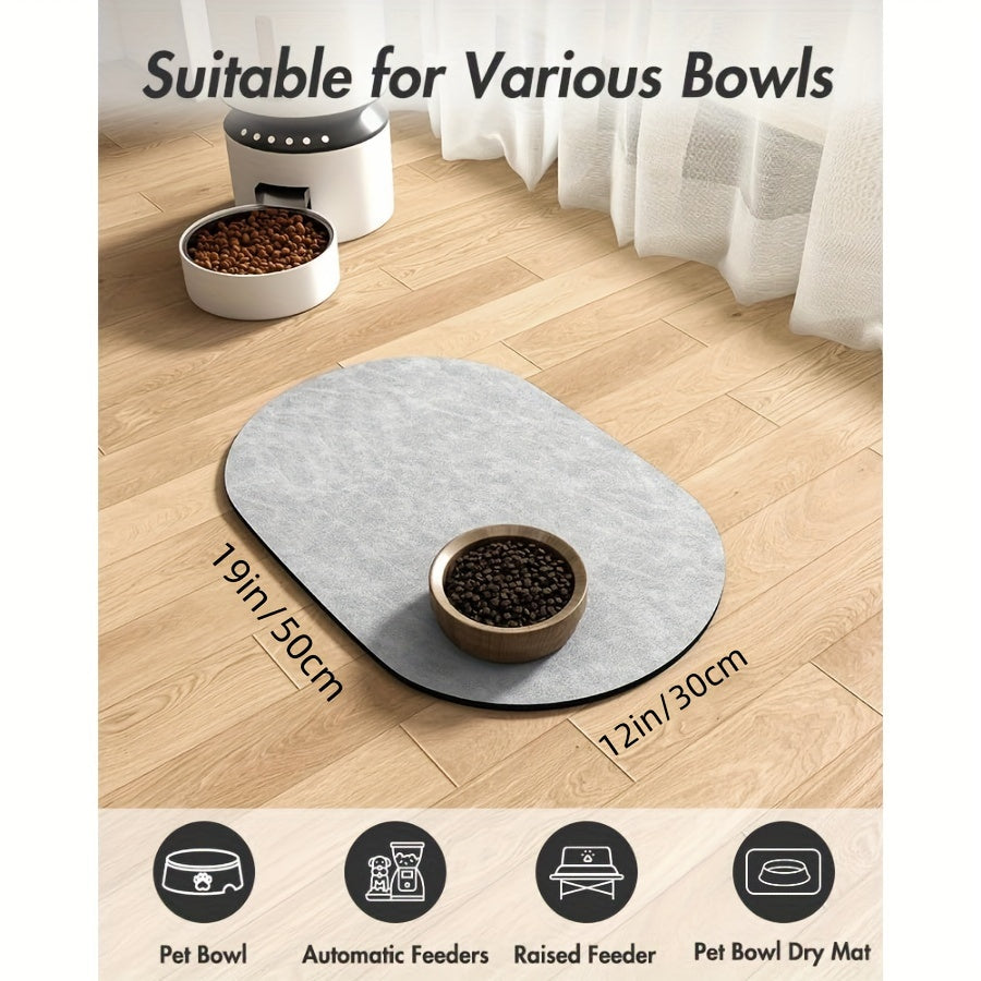 Absorbent Diatomaceous Pet Feeding Mat For Dogs - Quick Dry, No Stains, Easy To Clean Non-Slip Dog Food And Water Bowl Mat For Messy Eaters And Drinkers