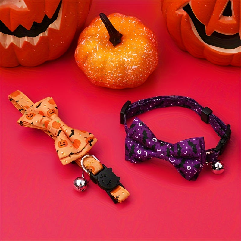 Halloween Cat Collar With Bell, Cat Necklace Breakaway Cat Collar Adjustable Pet Collar With Safety Buckle