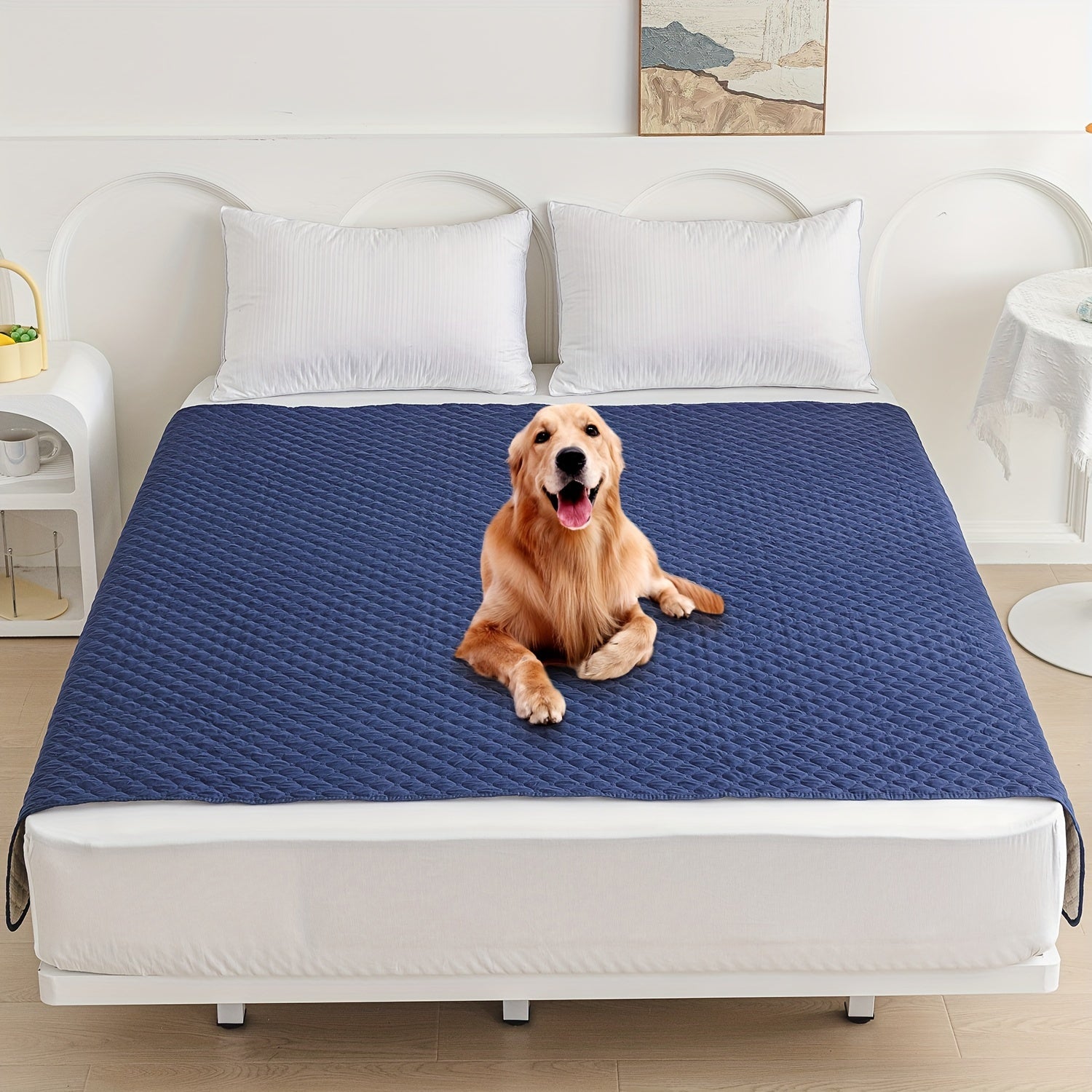 Waterproof Pet Bed Mat for Medium & Large Dogs - Non-Slip, Odor-Resistant Sofa Protector with Plaid Polyester Fill, Machine Washable, Pet Furniture Protection, Urine-proof, Car Mat