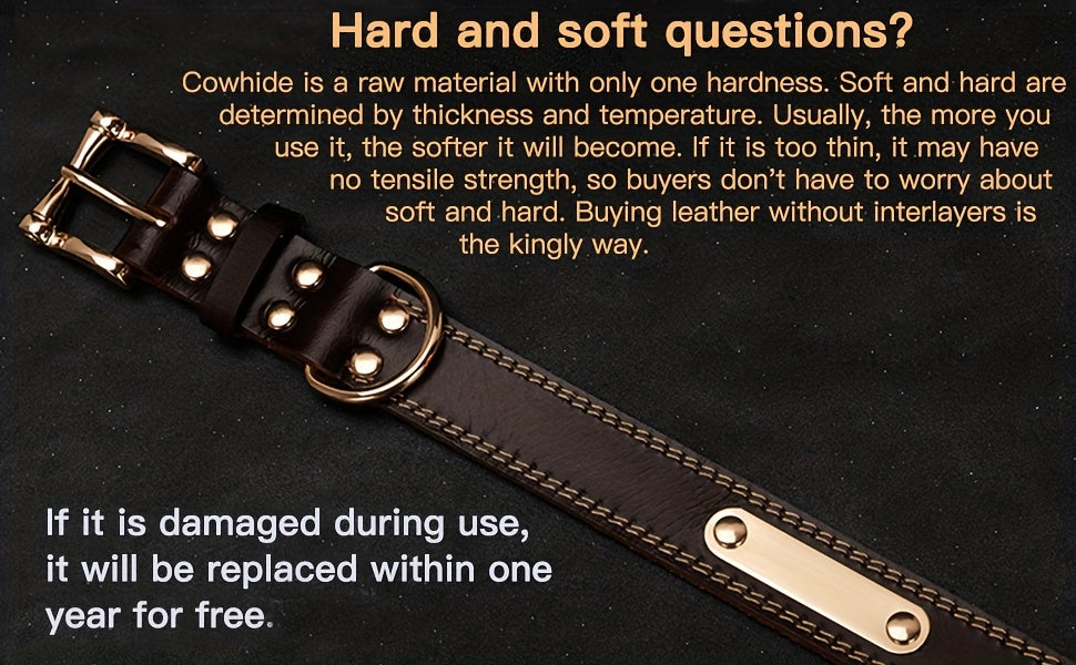 Personalized Dog Collar with Custom Engraving, Adjustable Pet Collar with Durable Buckle, Elegant Accessory for Small to Large Dogs