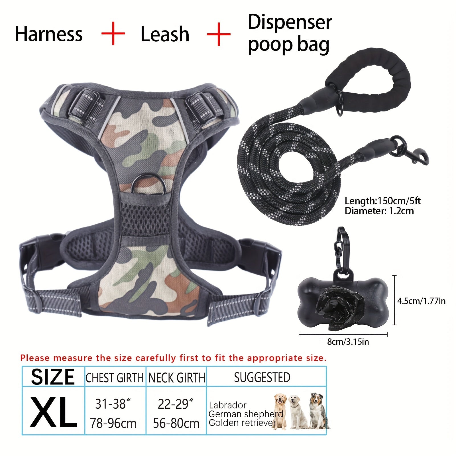 dog harness and leash set