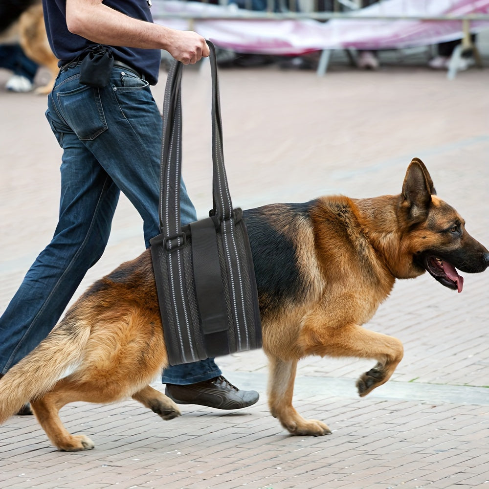 Adjustable Dog Lift Vest, Portable Pet Harness Support, for Large Dogs, Suitable for Elderly, Injured, Arthritis Dogs, with Striped Pattern, Elastic Material, Machine Washable