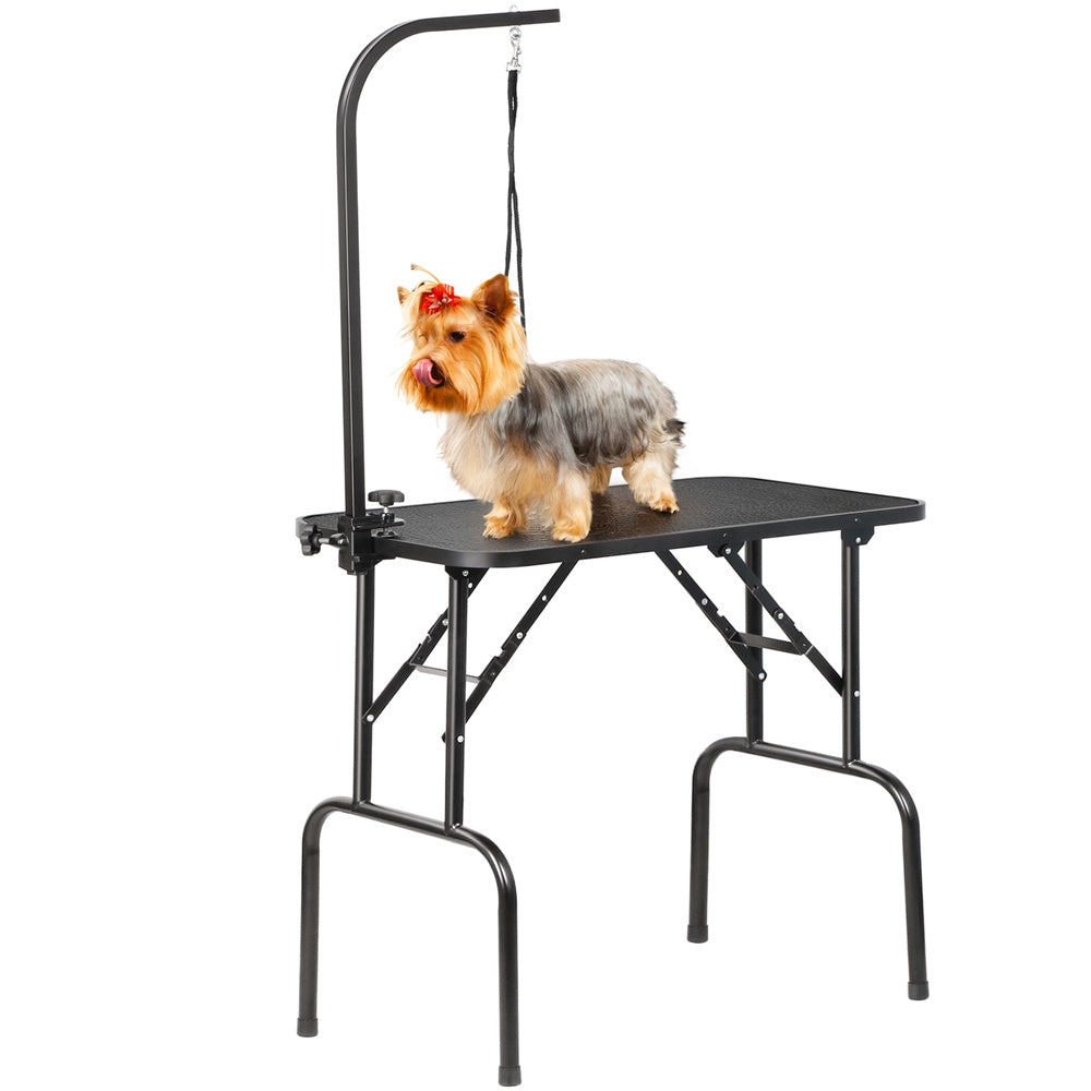 Costoffs Pet Foldable Grooming Table Dog Cat Beauty Trimming with Height Adjustable Arm Folding Legs Halloween Pet Grooming Table for Home or Professional Pet Store Uses