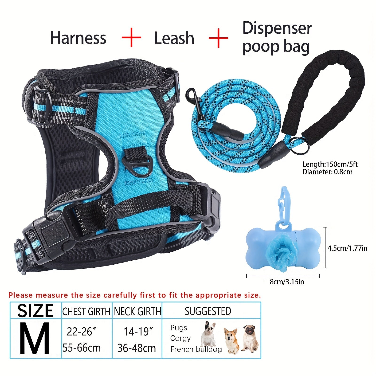 dog harness and leash set