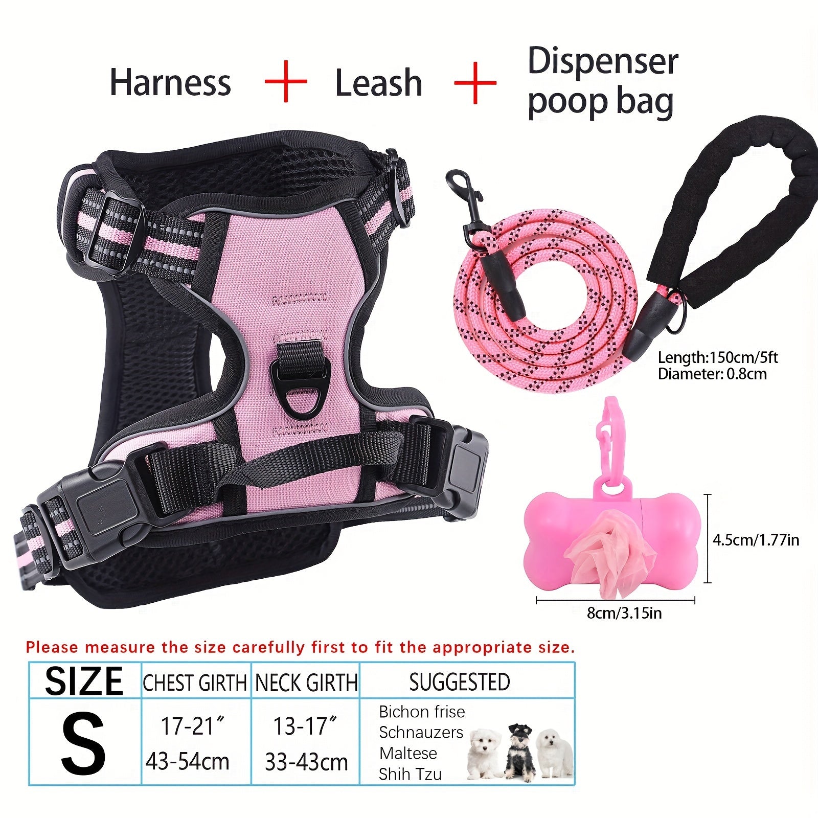 dog harness and leash set