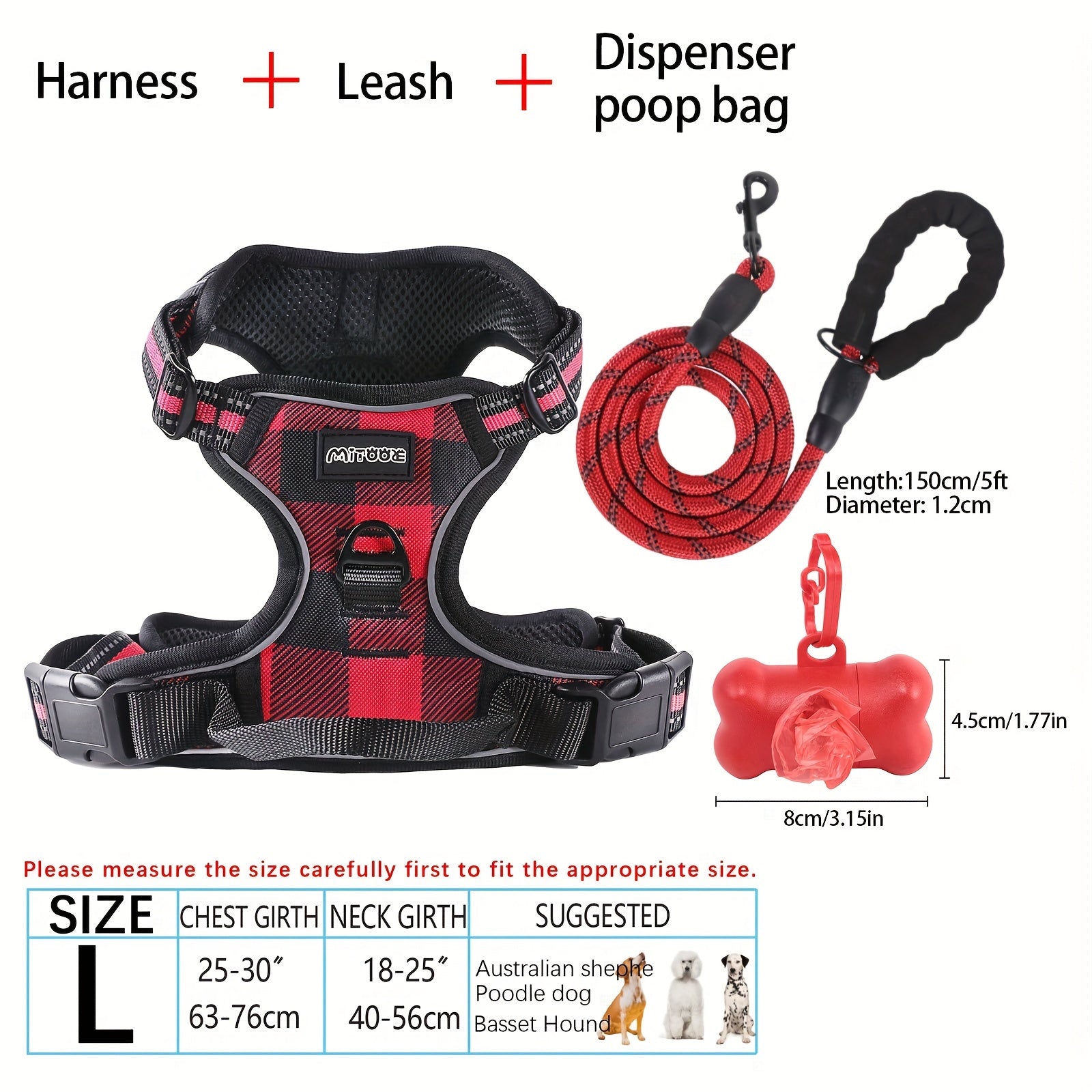 dog harness and leash set