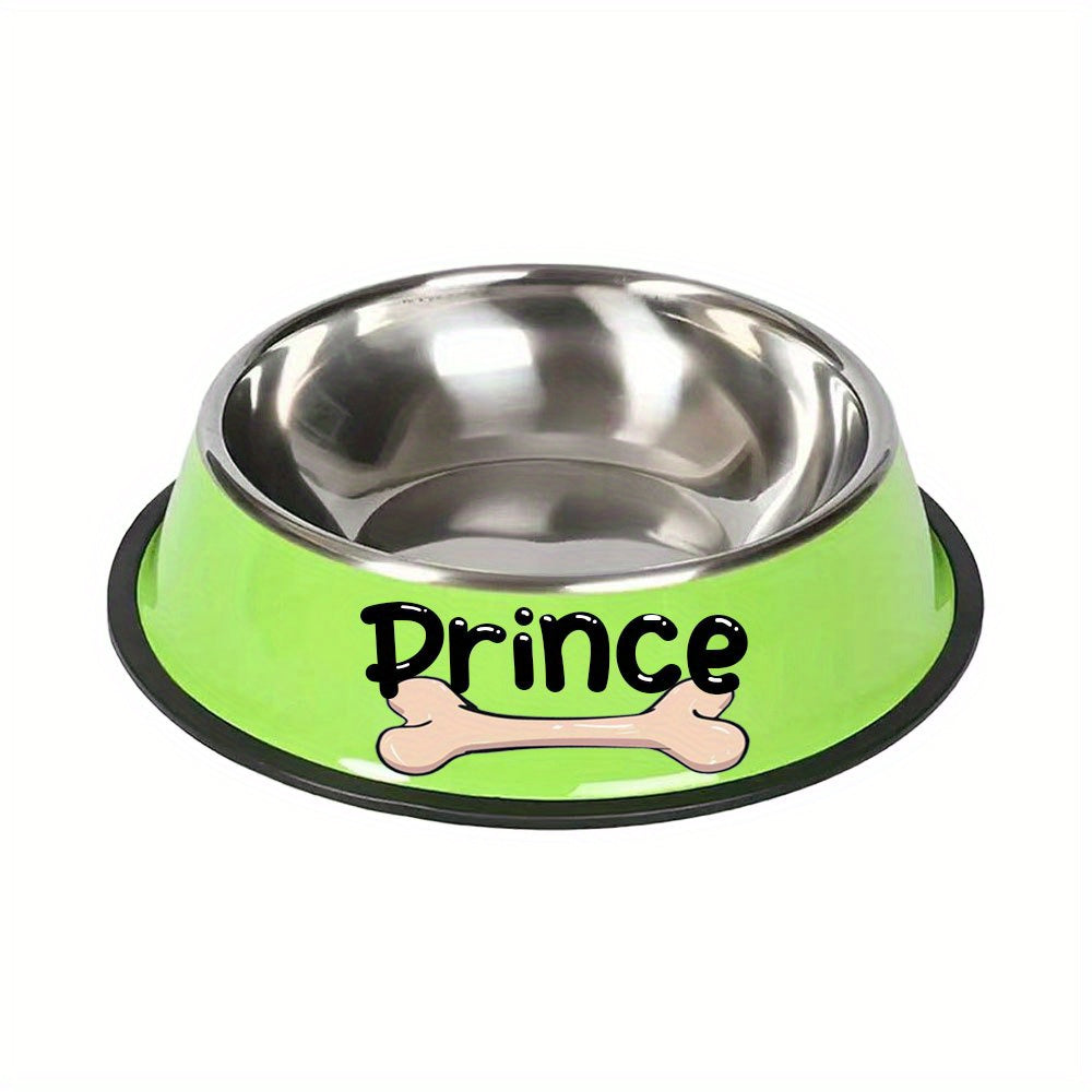 1pc Personalized Stainless Steel Dog Bowls - Non-Slip Custom Pet Feeding Dishes - For Dogs - Ideal for New Year Gifts