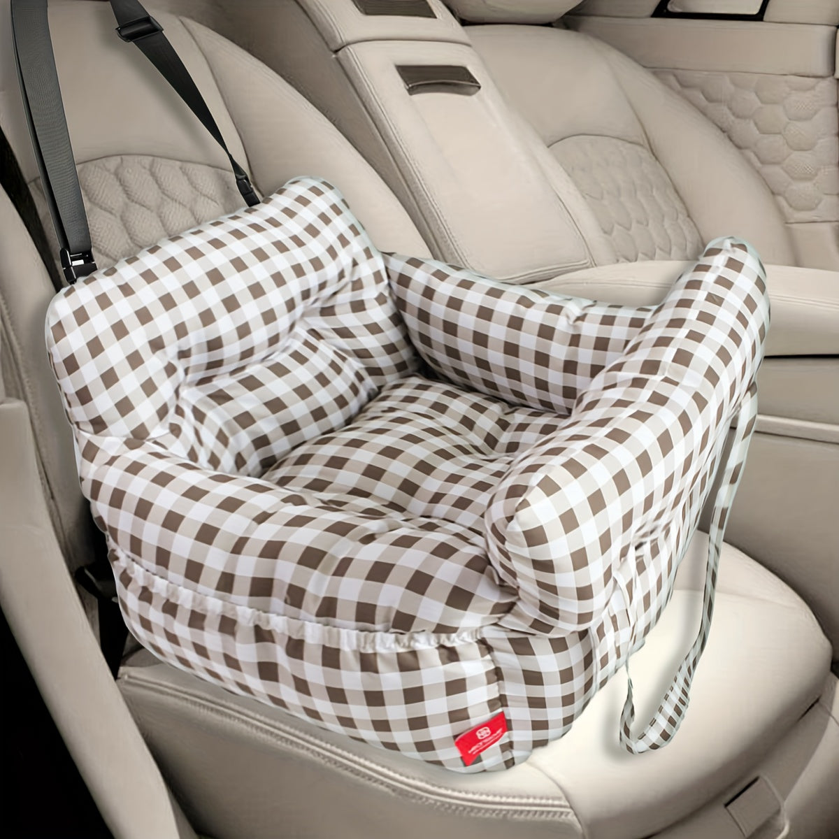 Dog Carrier Car Seat for Dogs & Cats - Portable Warm Travel Pet Bed with Safety Hook & Buckle, Handheld/Shoulder Strap, Fits Car Front/Back Seat, Suitable for Fall/Winter, Christmas Gift