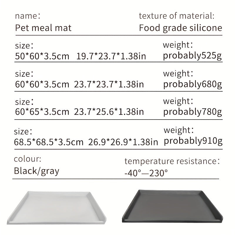 1pc Silicone Pet Feeding Mat for Dogs, Anti-Slip, Waterproof, Easy Clean, Spill-Proof, for Dog Feeding Pad
