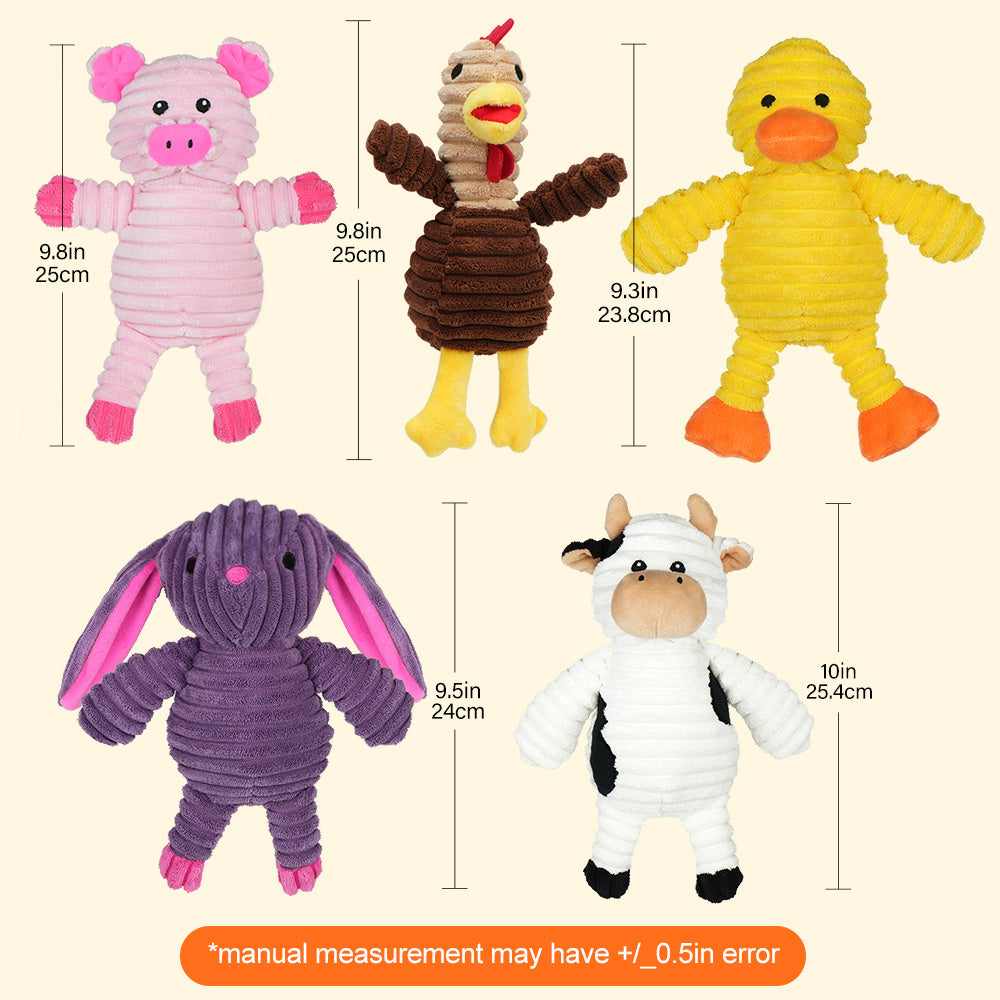 Dog Toys, 5 Pack, Plush Dog Squeaky Toys, Assortment Animal Pet Toys for Small Medium Large Dogs, Stuffed Puppy Chew Toy, Dog Gift Toys