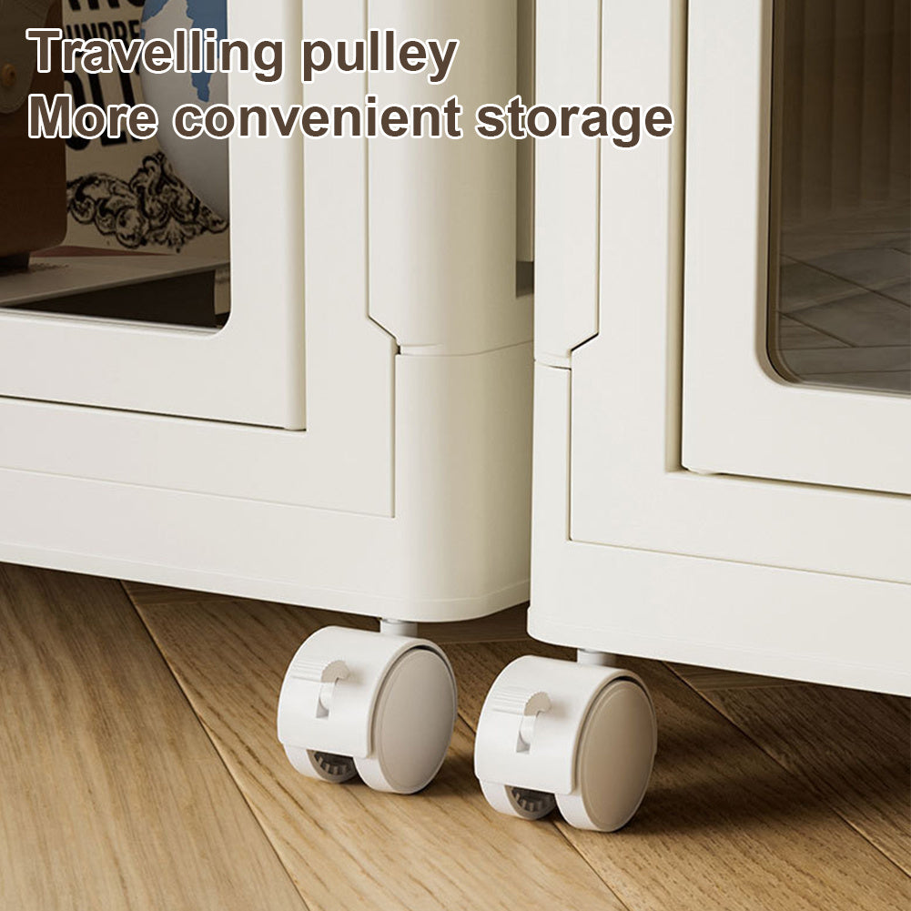 Pet Wardrobe Closet, Dog Closet - Stackable Storage Box With Doors, Wheels, And Hangers - Stackable Drawer Closet - Pet Accessories, Dog Toys, Pet Clothes