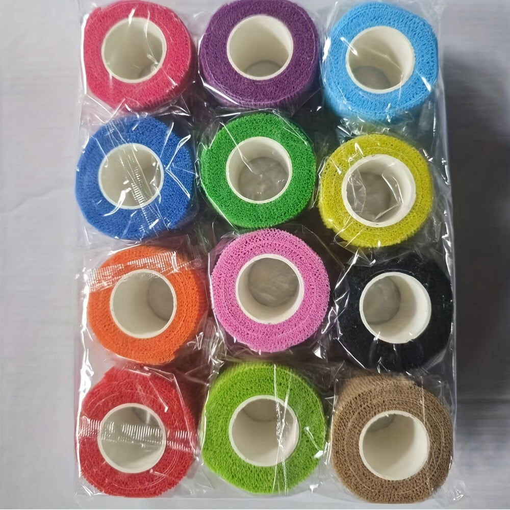 12/24 Rolls of Mixed Color Self-adhesive Bandages, Pet Bandages, Non-woven Bandages, Adhesive Gauze, Suitable for Dogs, Cats, Horses, Birds, Sports on Ankle, Knee, Wrist Support Self-adhesive Multifunctional Bandages