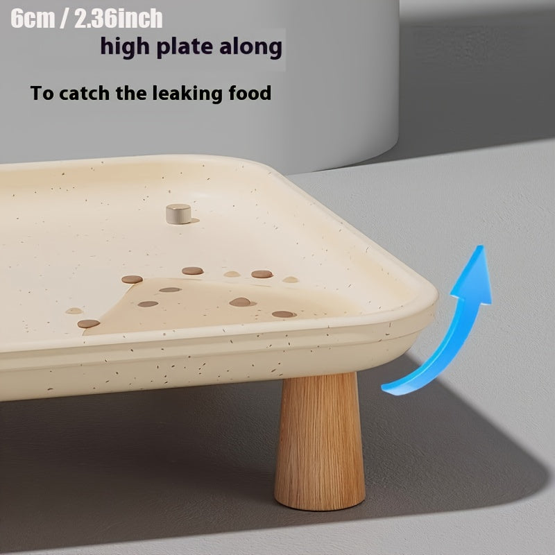 Large Diameter Dog & Cat Bowl Mat with Elevated Neck Support - Leak-Proof Pet Food Tray, Durable Polyester Multi-Functional Feeding Mat for Cats & Small Dogs, Easy-Clean Design for Indoor/Outdoor Use, Pet Food Tray, Indoor Pe