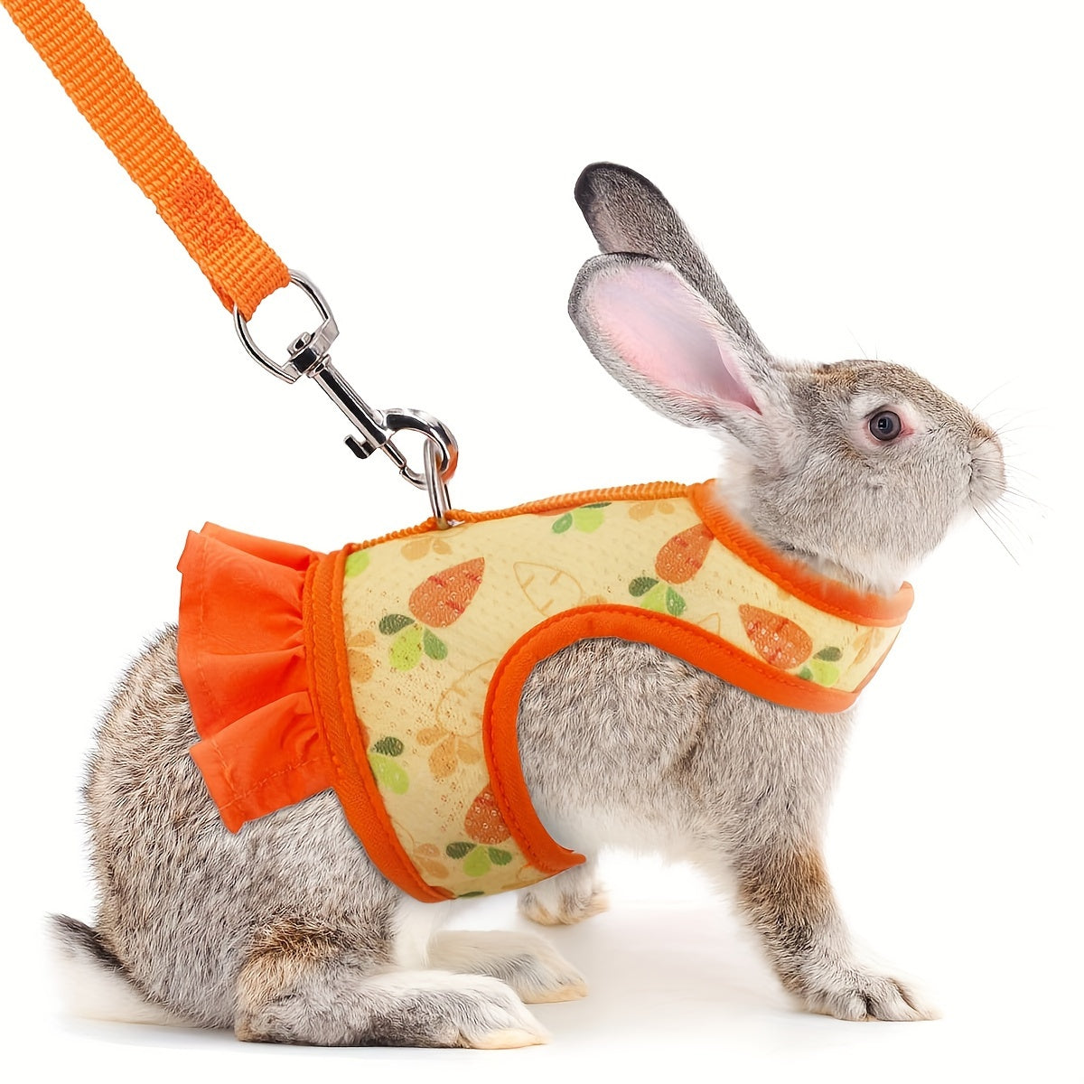 Breathable Mesh Bunny Harness with Fruit Print
