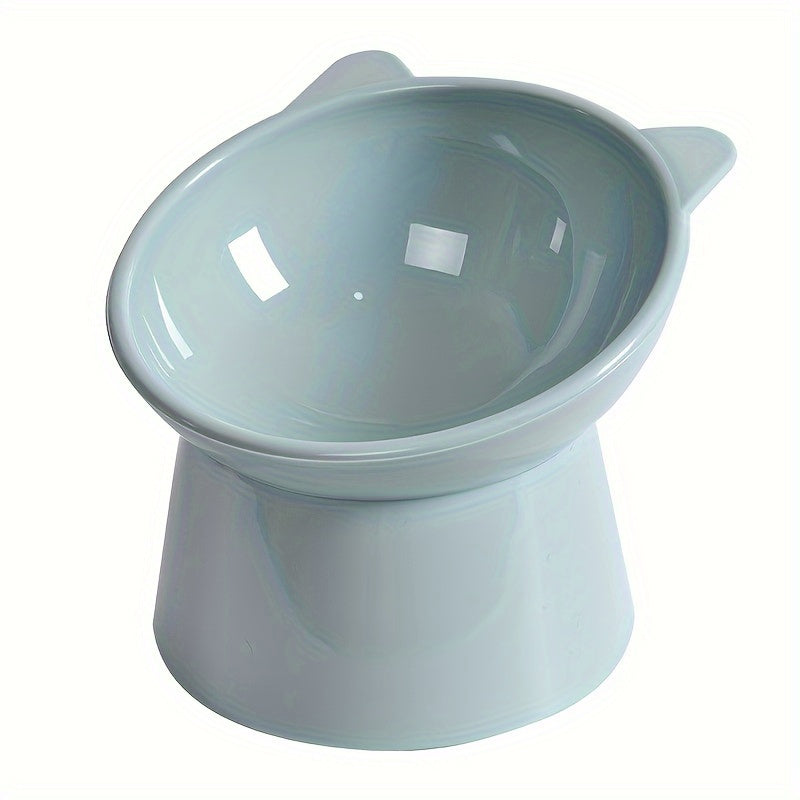 Ergonomic Elevated Cat Bowl – Angled & Raised Feeder for Neck Comfort – Sturdy Plastic, Non-Slip Design – Ideal for Food & Water, Perfect for Household Pets
