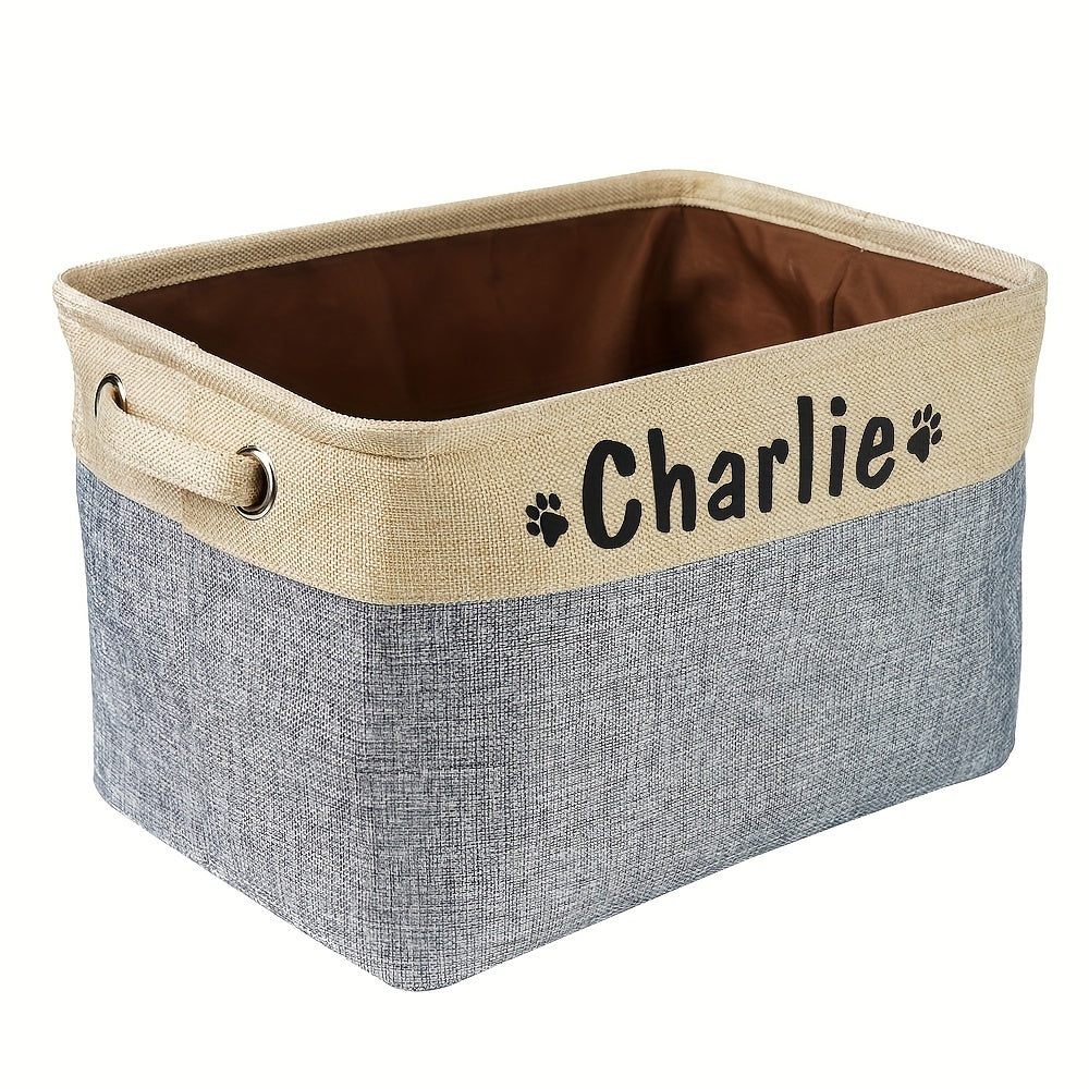 Foldable Pet Toy Storage Basket, Customizable Sturdy And Durable And Linen Storage Box, Without Battery