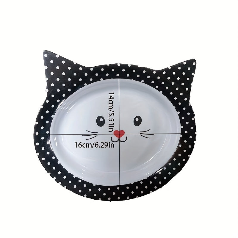 Whimsical Cat Face Shaped Pet Bowl - Feeding & Watering Supplies - Non-Slip Plastic Food and Water Dish with Stable Tableware for Easy Mealtime