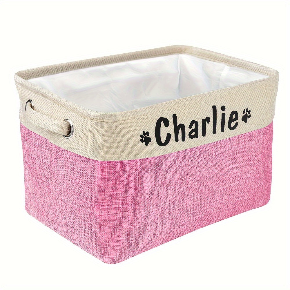 Foldable Pet Toy Storage Basket, Customizable Sturdy And Durable And Linen Storage Box, Without Battery
