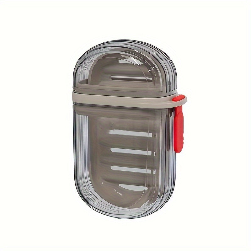 Durable PET Portable Travel Soap Dish - Sealed, Drainable Design with Lid for Business Trips & Outdoor Use, Mini Storage