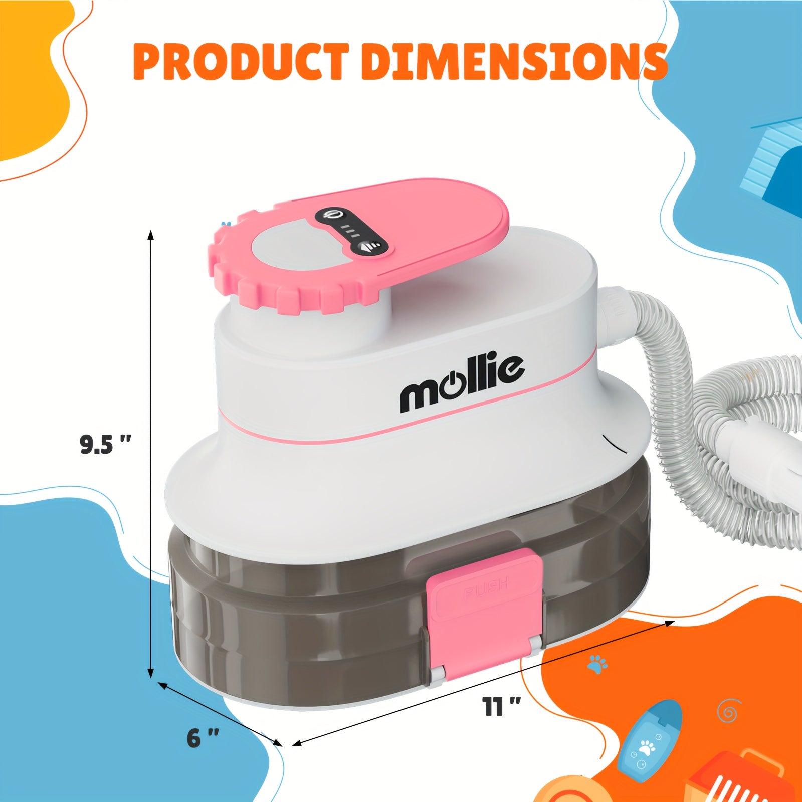 Dog Grooming Kit & Vacuum & Blow Dryer, Pet Grooming Vacuum with 6 Grooming Tools & Trimmer & Guide Combs, for Dog Cat And Other Animals