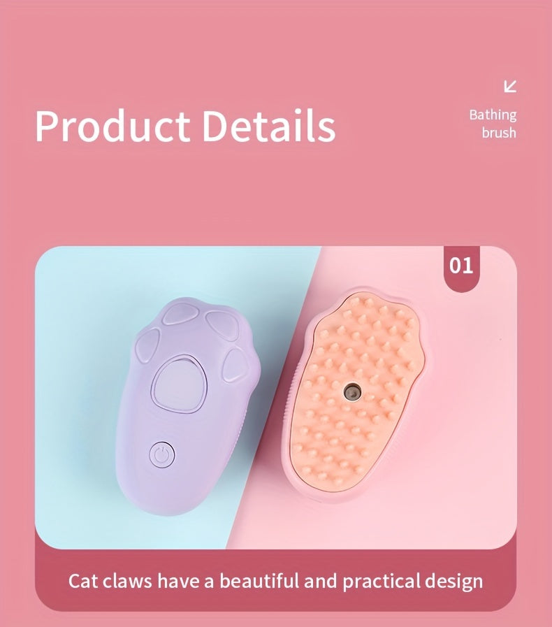 3 In 1 Self-cleaning Massage Combs, Pet Grooming Brush For Cats, Pet Steam Brush USB Charging Cat Comb, Undercoat Hair Removal Comb, Pet Care Electric Spray Massage Cat And Dog Remove Tangled And Loose Hair