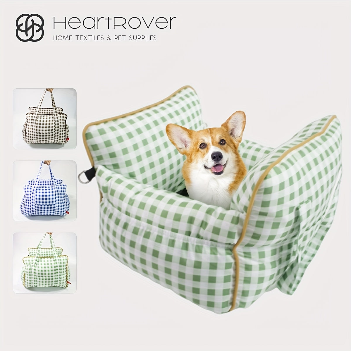 Dog Carrier Car Seat for Dogs & Cats - Portable Warm Travel Pet Bed with Safety Hook & Buckle, Handheld/Shoulder Strap, Fits Car Front/Back Seat, Suitable for Fall/Winter, Christmas Gift