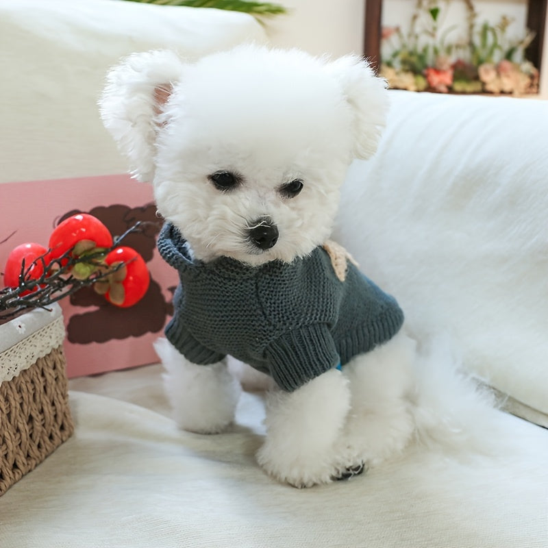 Cozy Star Pattern Sweater for Small, Medium, and Extra-Small Dogs - Knitted Acrylic Pullover Sweaters for Fall and Winter with Warm, Soft, and Breathable Fabric - Adorable Pet Apparel for Cold Weather