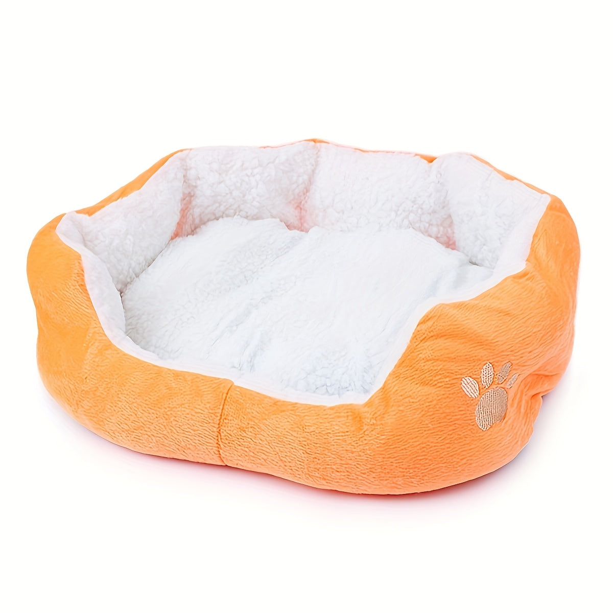 Plush Pet Bed for Cats and Dogs - Soft & Comfortable PP Cotton Filled Pet Nest, Non-Deformable and Warm, Suitable for Small to Medium Breeds, Available in Multiple Colors