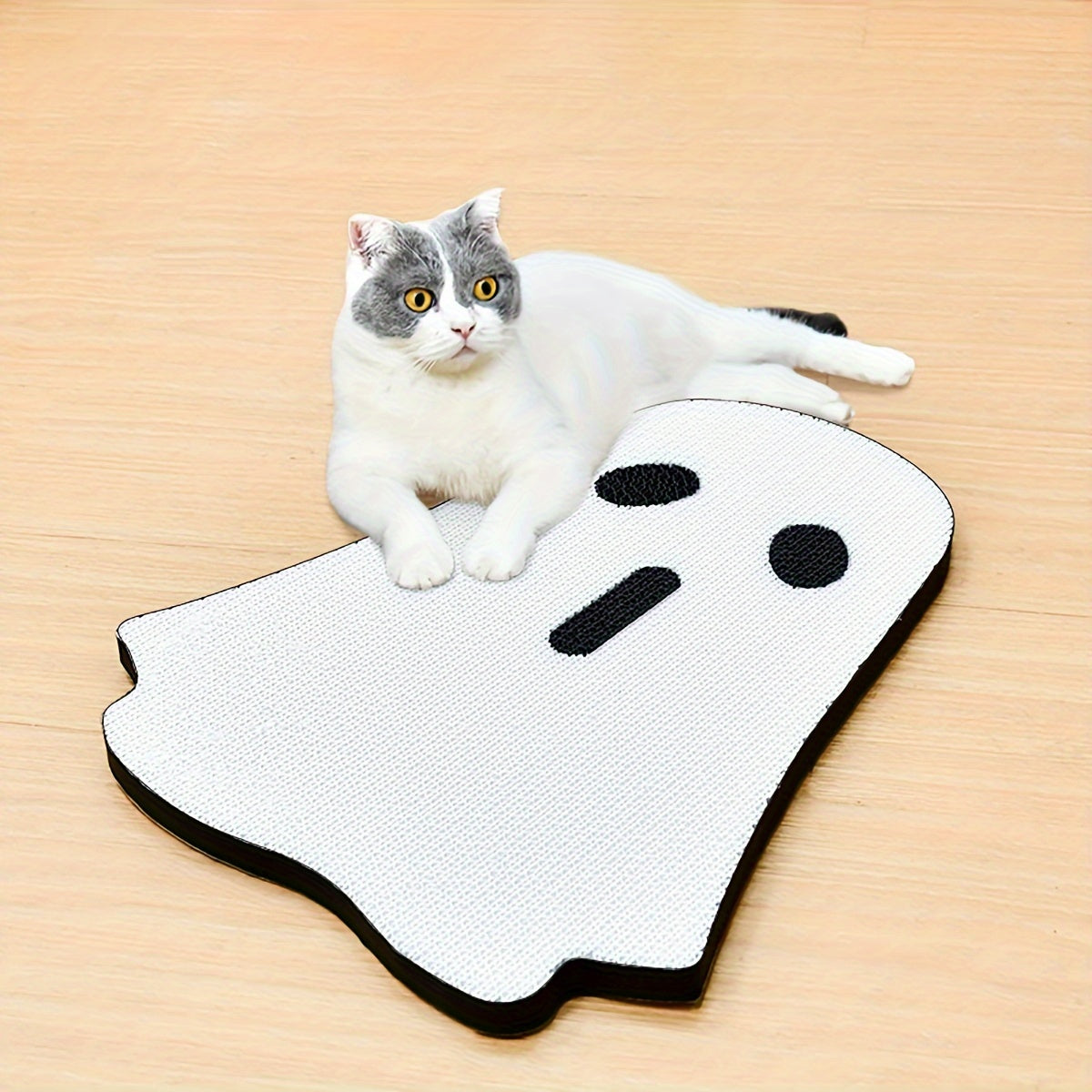 Halloween Ghost Cat Scratching Board, Durable Cardboard Cat Scratcher Pad, Indoor Cat Toy, Pet Furniture, Cat Nail Trimmer, 3D Scratching Post for Cats