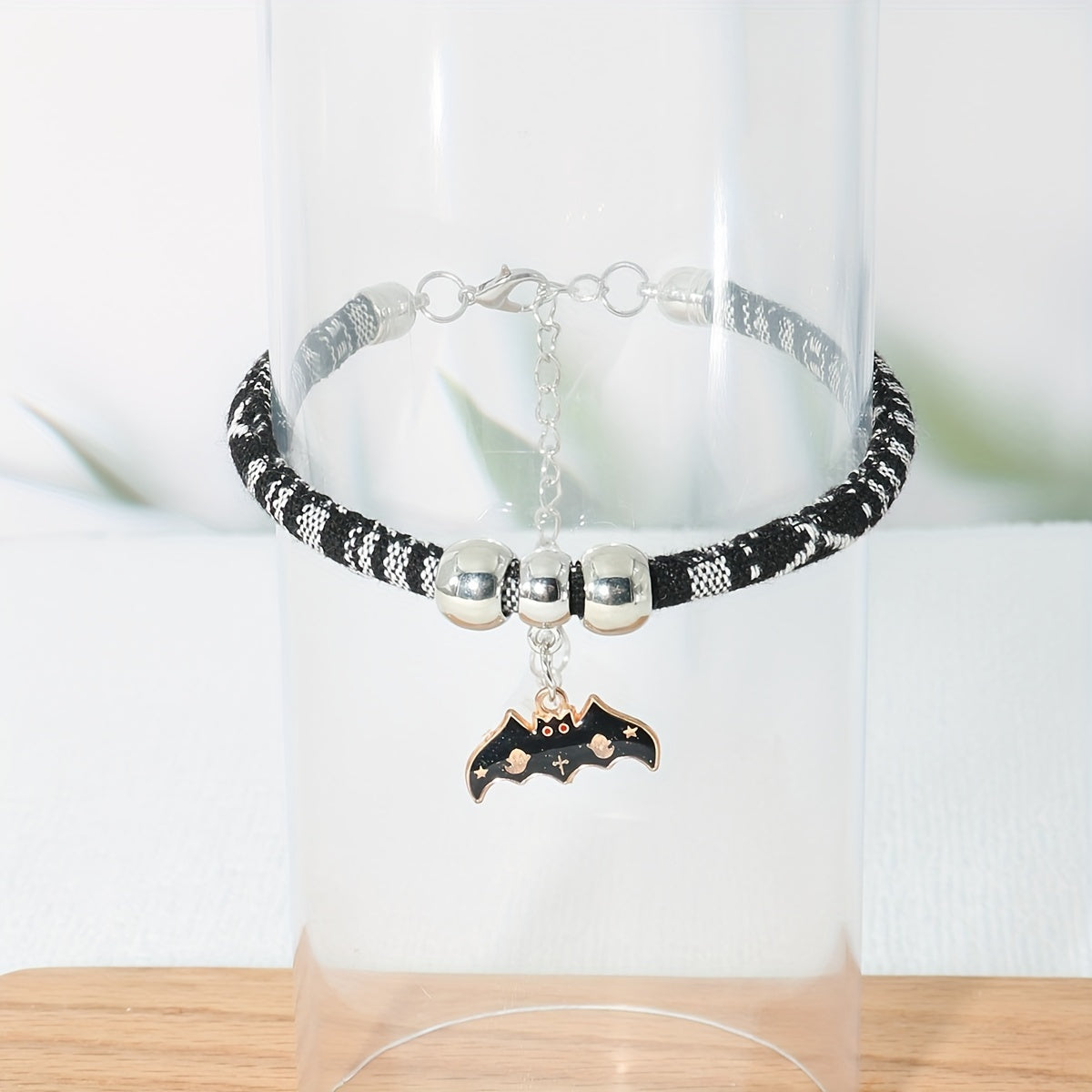 Spooky Bat Charm Pet Collar - Adjustable, Durable Nylon Necklace for Cats & Small Dogs, Ethnic Style Accessory with Halloween Theme, Comfortable Wear, Easy to Put On and Off