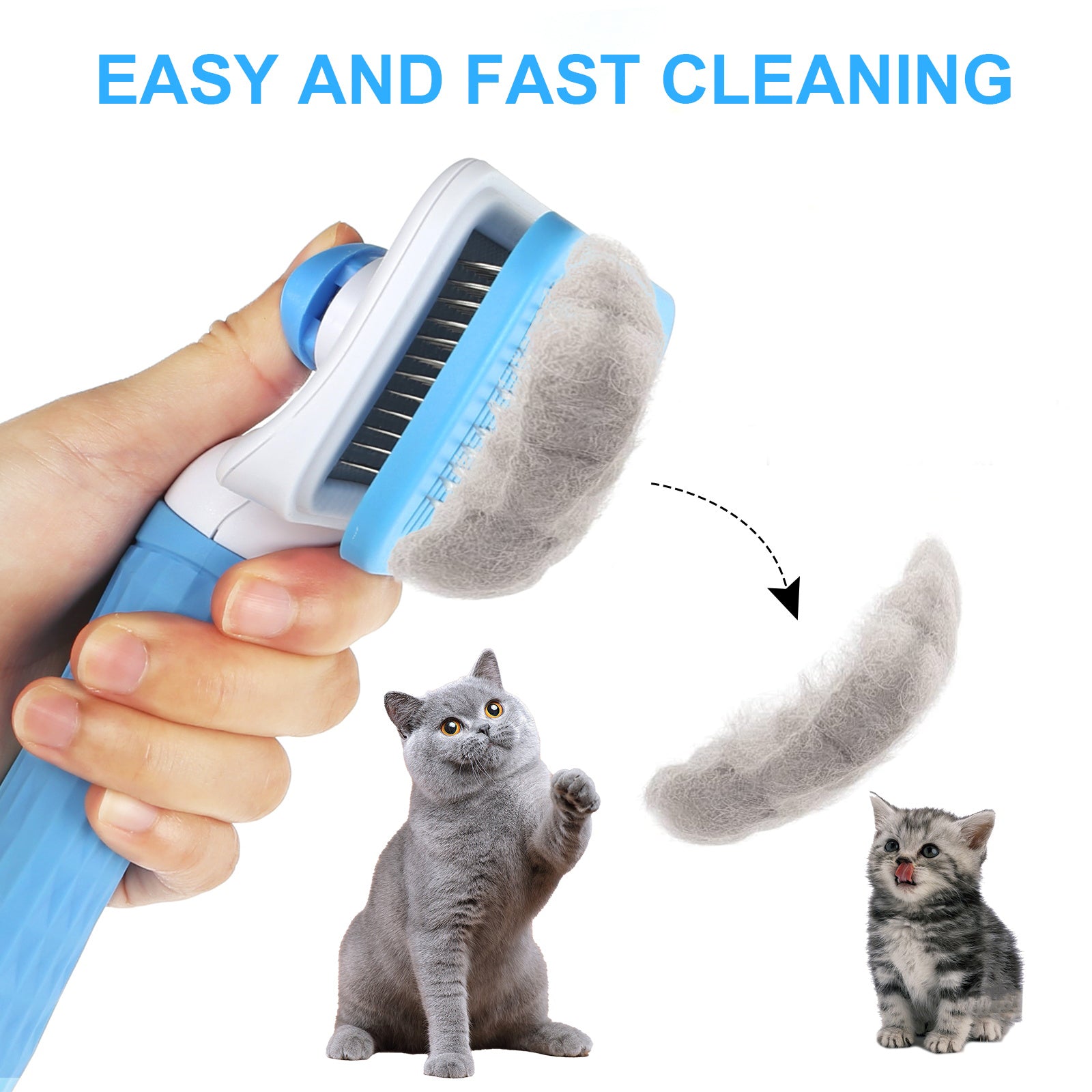 1pcs Pet Hair Removal Slicker Brush - Effortless Grooming Tool for Dogs & Cats | Durable & Gentle Design for Easy Hair Removal - Perfect Upgrade for Your Pet Grooming Routine!