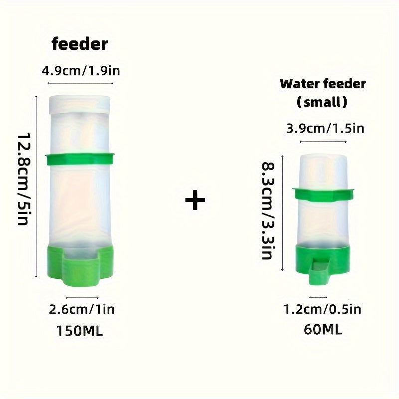 Two-Pack Bird Feeder, Automatic Feeder for Parrots, Birdcage Waterer, Waterer for Small and Medium Parrots