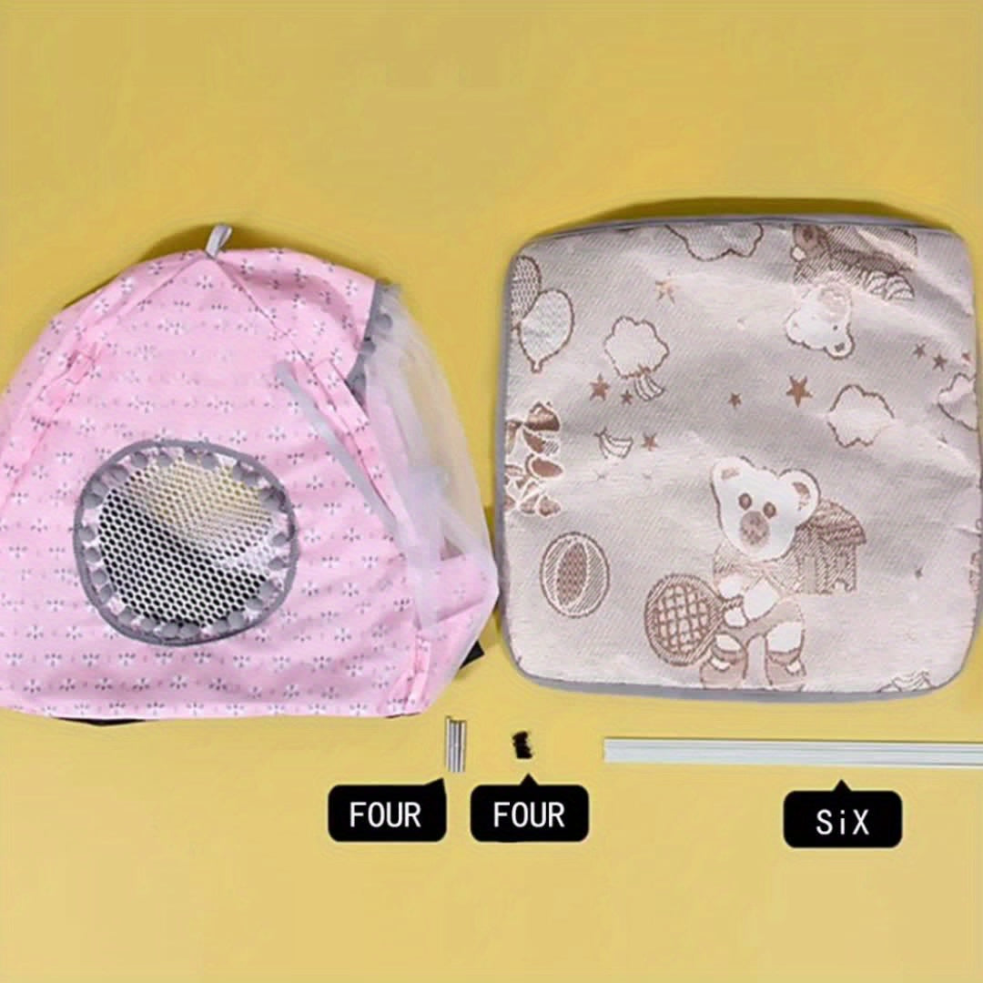 1pc Semi-enclosed Pet Floral Tent, Cute Cooling Pet Bed, Comfortable All Seasons Universal Cat Nest