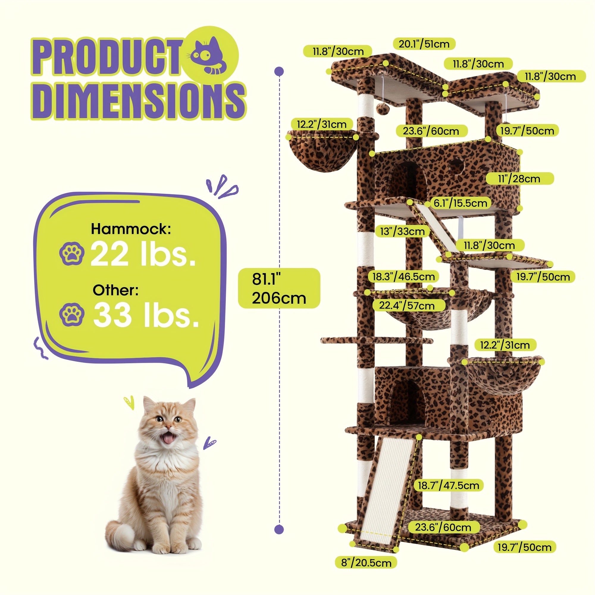 Multi-Level Cat Tree Tower for Indoor Cats