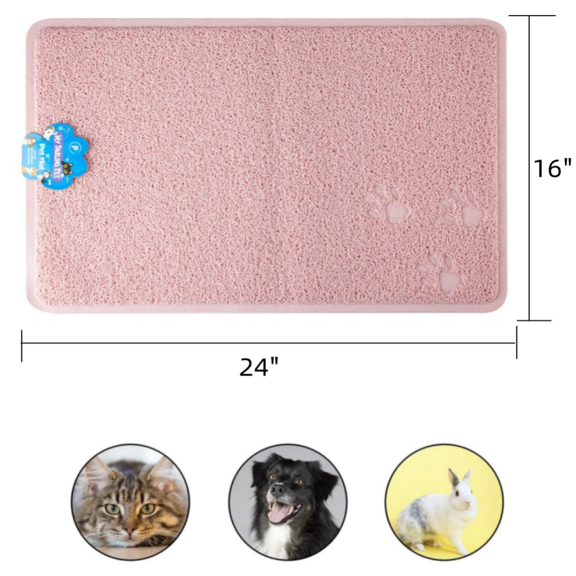 24"X"16" PVC Pet Feeding Mat Large for Dogs and Cats, Flexible and Easy To Clean Feeding Mat, Best for Non Slip Waterproof Feeding Mat.