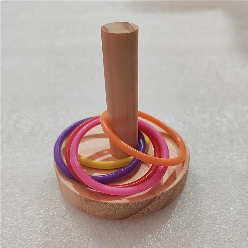 1pc Bird Toys, Wooden Parrot Ring Toy, Interactive Playing Educational Toy For Parrot Parakeet Cockatiel