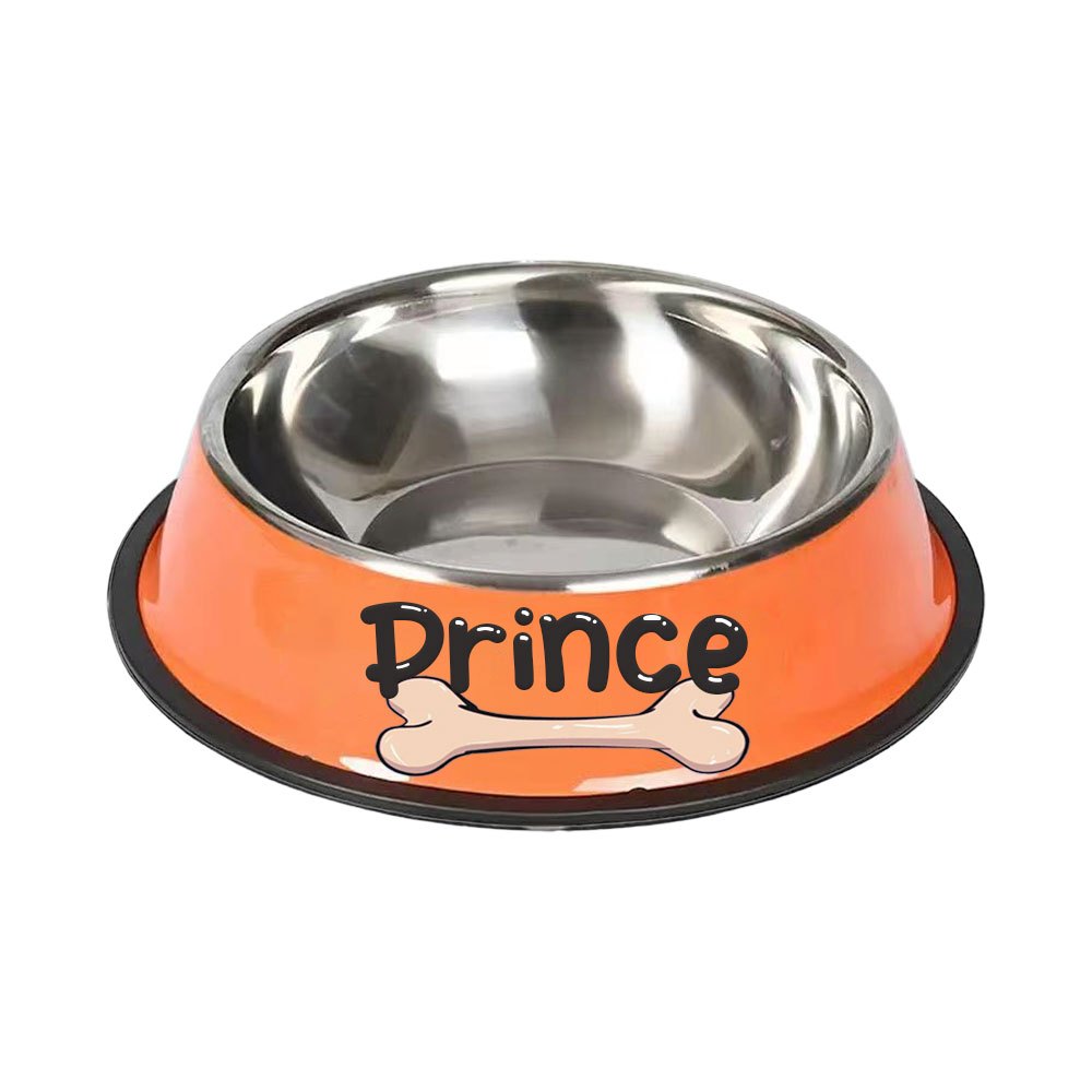 1pc Personalized Stainless Steel Dog Bowls - Non-Slip Custom Pet Feeding Dishes - For Dogs - Ideal for New Year Gifts